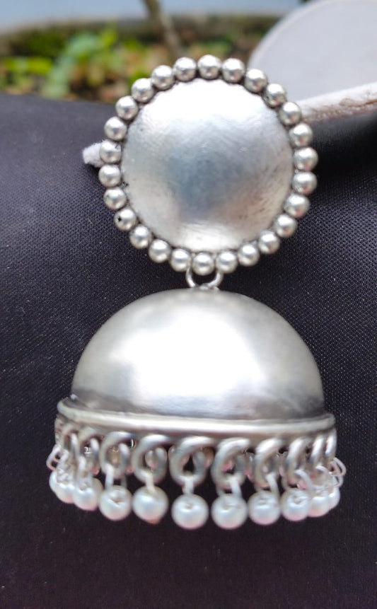 Silver Glow Jhumka