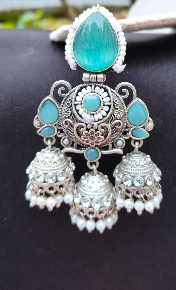 Silver look alike Jhumka
